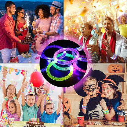 90 PCS Led Glow Sticks Bracelets Glow In the Dark Party Supplies, Light Up Bracelets Glow Party Favors for Kids Adults, Party Supplies for Christmas, Halloween, New Year Party Light Up Toys Gifts (90)