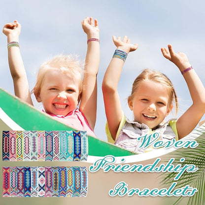 Henoyso 24 Pcs Nepal Woven Friendship Bracelets Adjustable Braided Bracelets Woven Bracelet String Friendship Bracelets with a Sliding Knot Closure for Women