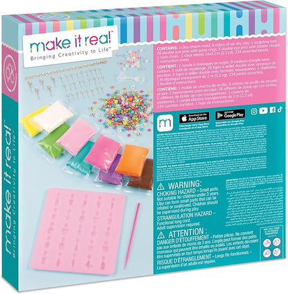 Make It Real:Clay Charm DIY Jewelry Kit - Make 30+ Clay No Bake Charms to Attach to Your Chain, Arts & Crafts, Girls & Kids Ages 8+