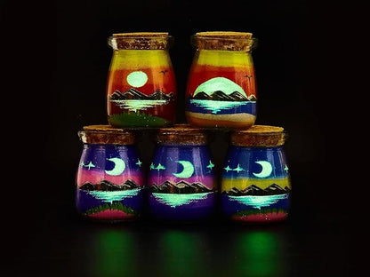 YUANLUGV Sand Art Bottles, Colored Sand with Luminous Sand Art Crafts Gift for Kids, Elegant and Exquisite Sand Art Craft Bottle，Gifts for Girls Boys Kids Women Birthday (A)