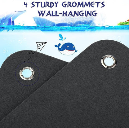 4 Pieces Felt Board for Toddlers Classroom Flannel Board Stories for Preschool Homeschooling, Kids Felt Story Activity Wall Hanging Children Birthday Gifts, 11.8 x 15.75 Inch (Black)