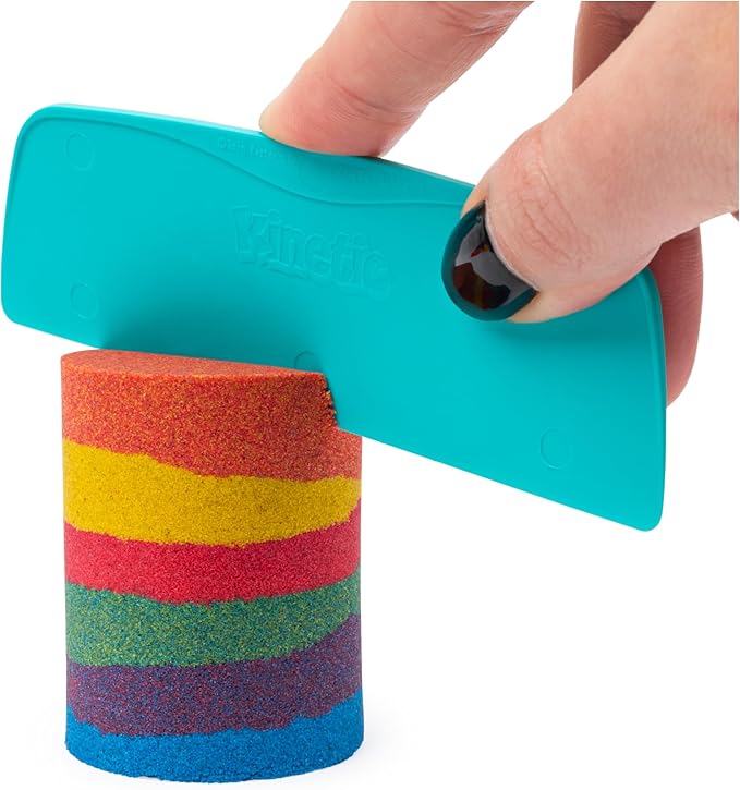 Kinetic Sand, Rainbow Mix Set with 3 Colors of Kinetic Sand (13.5oz) and 6 Tools, Play Sand Sensory Toys for Kids Ages 3 and up