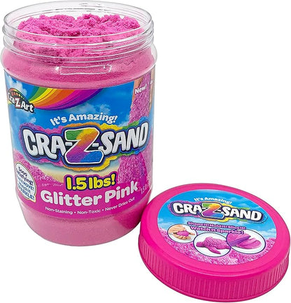Cra-Z-Art Cra-Z-Sand Party Pack Glitter Pink Sand 3 Pack of 1.5lb Jars, Bulk Party Favor 3 Pack