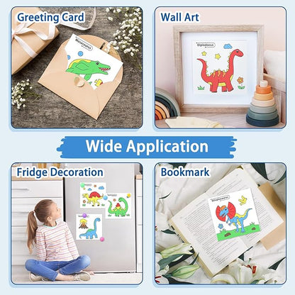 SOCOLER Paint with Water Coloring Books for Toddlers, Dinosaur Mess Free Watercolor Painting Papers for Kids Water Color Paint Kit with 2 Brushes Art Craft Birthday Gift for Ages 1-3, 4-8