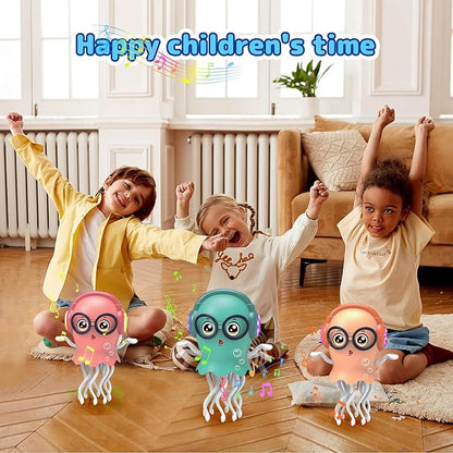 Dancing Jellydancer Baby Toy, Crawling Jellydancer Tummy Time Toy, Fidget Toy Magic Loud Music Crawling Toys for 3 4 5 6 7 8 Year Old Girl Kids Boy Birthday Gifts, Easter Gifts
