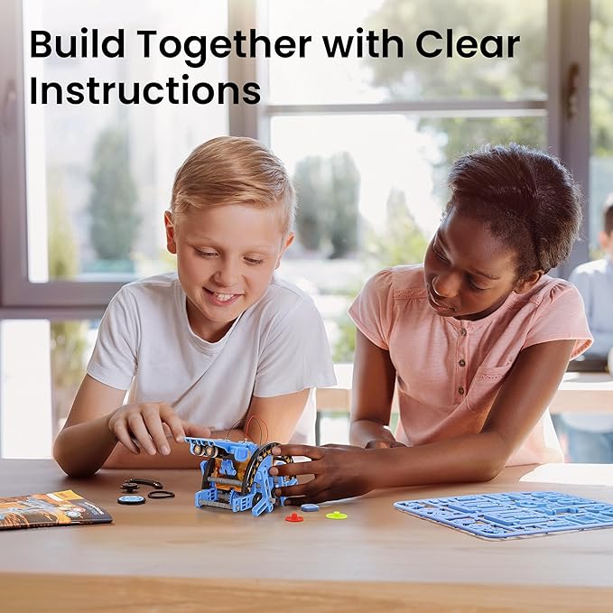 Sillbird Solar Building Robot Kit STEM Gift for Boys Aged 8-13, DIY Science Educational Toys for Kids Teens Birthday, 12-in-1 Solar or Battery Powered Robotic Set with 196 Pieces