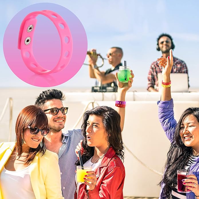 MTLEE 12 Pieces Silicone Wristbands Adjustable Rubber Bracelets Colorful Cute Charm Bracelets with Holes for Shoe Charm Boys Girls Birthday Party Award