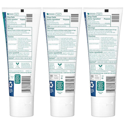 Tom’s of Maine Anticavity Kids Natural Toothpaste Variety Pack, Strawberry, Orange Mango, Watermelon Flavors, Kids Toothpaste with Fluoride, Safe for Ages 2 and Up, 5.1 oz (Pack of 3)