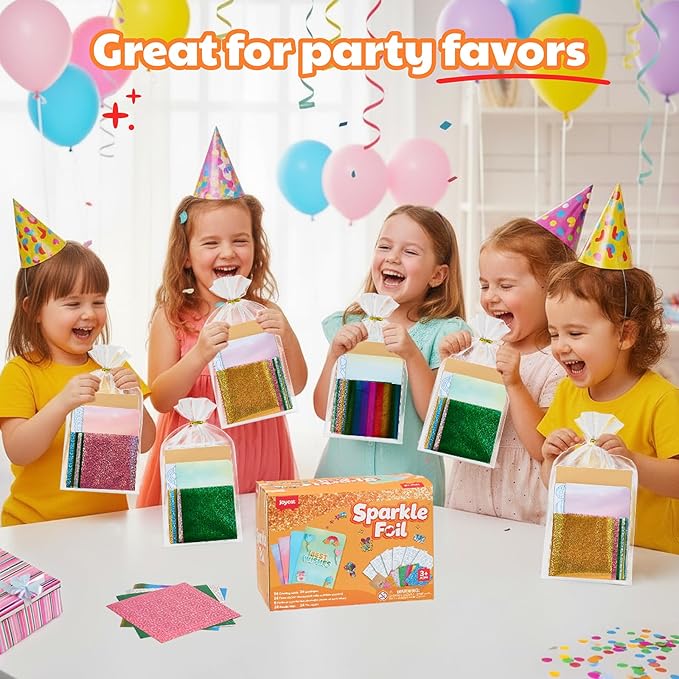 JoyCat 24 Pack Foil Craft Party Favors,No Mess Arts and Crafts for Kids,Goodie Bag Stuffers,DIY Creative Activity, Birthday Present for Girls Boys 4 5 6 7 8 9 Years Old(Greerting Cards)