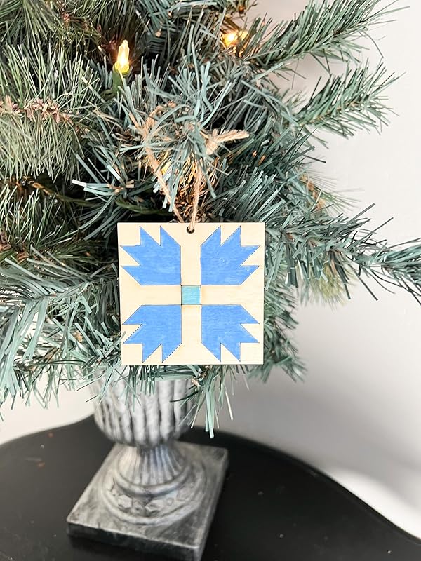 Maple Leaf Unfinished Barn Quilt Wooden Sign Painting Kit, Country Wall ARt Canvas Quilts Blocks to Paint (9 inches, Bear Paw) AVTRBoutique