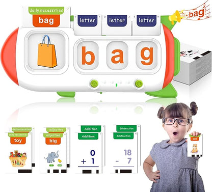 Talking Phonics Flash Cards -Preschool Learning Activities for Toddlers 3-8,Mastering Numbers, Letter Sound, Improving Reading Skills by Blending and Segmenting Words, Ideal Gifts for Kids