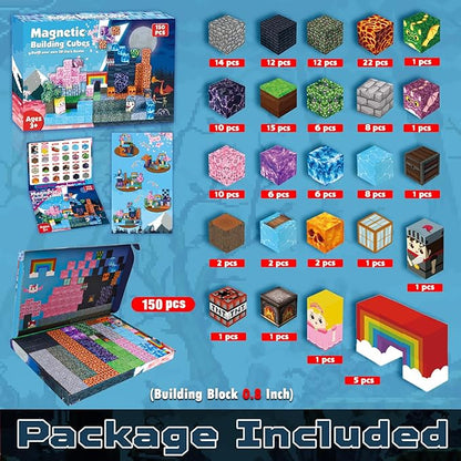 Magnetic Blocks - 150 PCS Build Dark Swordsman's Forest Castle - Magnetic Toys for Montessori Toddler Christmas Birthday Gifts - STEM Sensory Toys for 3 4 5 6 7 8 9 10 Year Old Boys & Girls