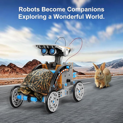 Sillbird STEM 12-in-1 Education Solar Robot Toys for Boys Ages 8-13, DIY Building Science Experiment Kit Birthday Gifts for Kids 8 9 10 11 12 13 Years Old, Solar Powered by The Sun