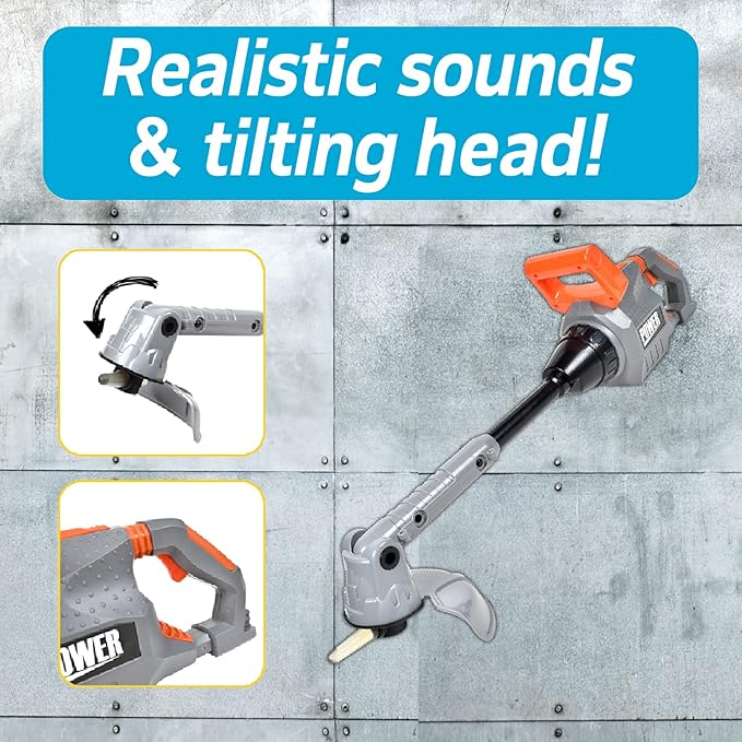 Sunny Days Entertainment Maxx Action Power Tools Weed Trimmer, Construction Toy Tool with Lights and Sounds, Pretend Play Toy for Kids, Educational Gift Toddler Tool and Gardening Set