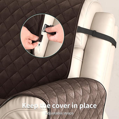 CHUN YI Recliner Chair Cover, Non-Slip Recliner Covers That Stay in Place, Washable Lazy Boy Recliner Covers with Pockets, Water Resistant Recliner Slipcover for Pets (Coffee, Small Recliner)