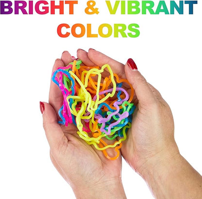 Expressions 48pc Shaped Gummie Bracelets - Bulk Pack Bright Colored Shaped Rubberband Bracelets | Bracelet Rubber Bands Kit, Rubber Bracelets For Kids & Kids Party Favors, Colored Rubber Bands