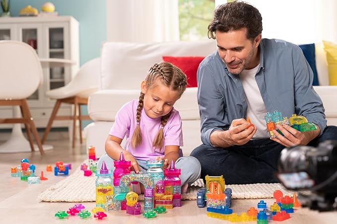 Jelly Blox Classic Castle Set | Includes 45 Pieces | Toddler & Preschool Building Blocks Kids Can Squeeze, Stretch, Squish | MESH ACCREDITED | Safety Tested & Ouch-Free | Sensory Play Toy for Ages 2+
