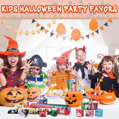 48Pcs Holiday Bracelets Party Favors for Kids Slap Bracelets Holiday Bag Stuffers Treats Non Candy Holiday Goodie Bag Fillers Stuffers Snap Bracelet Party Supplies, PVC Polyvinyl Chloride