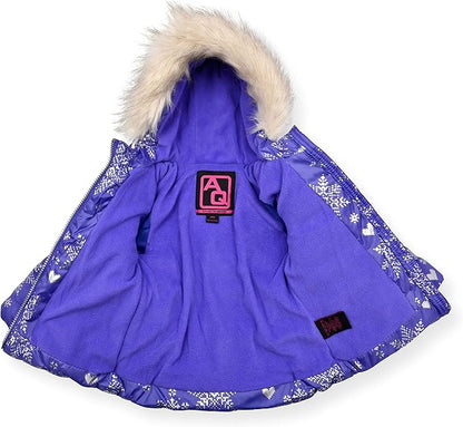 Arctic Quest Little Girls Bib Snow Pants and Ski Jacket Water-Resistant Snowsuit For Kids Winter Jacket For Girls