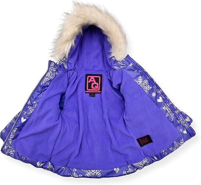 Arctic Quest Little Girls Bib Snow Pants and Ski Jacket Water-Resistant Snowsuit For Kids Winter Jacket For Girls