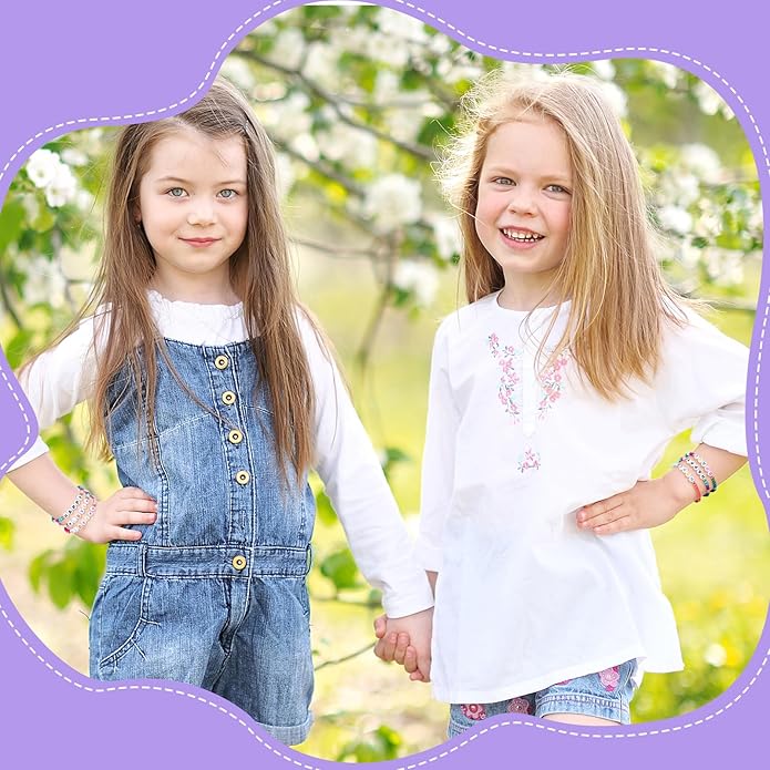 Bonuci 12 Pcs Kids Motivational Friendship Bracelets Letter Beads Bracelets for Girls Toddler Bracelets Gifts Bulk for Girls Kids