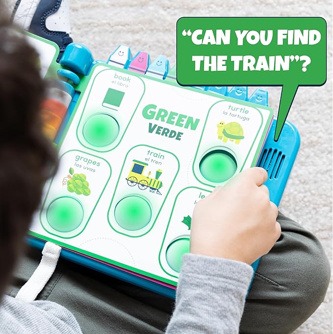 Chuckle & Roar Pop It! Book: Colors – Interactive Sensory Learning Book with Bilingual English & Spanish Play, Grow-with-Me Modes, Quiet Mode, Color Learning Toy for Toddlers Ages 1–4+