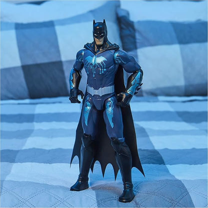 DC Comics Batman 12-inch Bat-Tech Batman Action Figure (Black/Blue Suit), Kids Toys for Boys Aged 3 and up