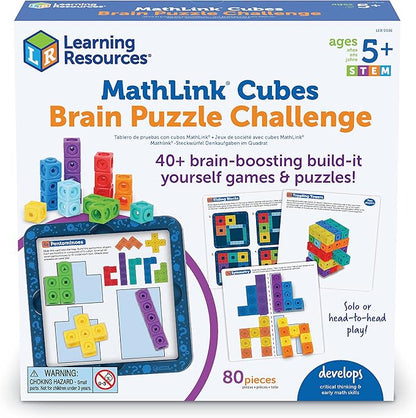 Learning Resources MathLink Cubes Brain Puzzle Challenge