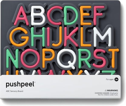 Pushpeel Advanced ABC Tracing Puzzle Board (Best for Ages 4+) – Silicone Learning Toy for Pre-Writing & Fine Motor Skills – Quiet Sensory Travel Activity Toy for Kids – Uppercase Alphabet, Granite