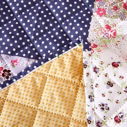 EVENHUG Loveseat Sofa Cover Patchwork Floral Sofa Slipcover Washable Couch Cover 2 Cushion Sofa Furniture Protector Cover with Elastic Straps for Pets Kids Dog Cat (Loveseat,Pink&Purple)