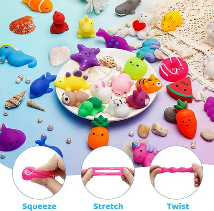 30 Pack Mochi Squishy Toys, Party Favors for Kids 4-8-12,Birthday Gifts Treasure Box Classroom Prizes Goodie Bag Stuffers, Mini Squishy Fidget Toys, Carnival Prizes in Bulk
