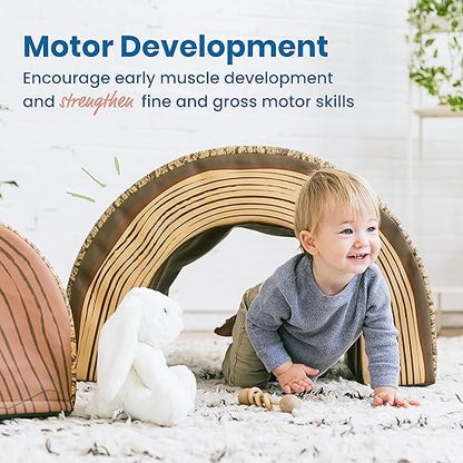 ECR4Kids SoftZone Tree Tunnel and Climber, Toddler Playset, Chocolate, 2-Piece