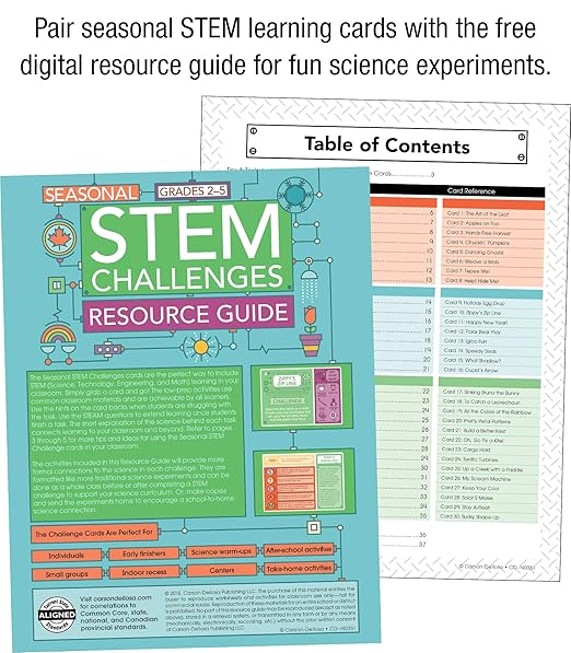 Carson Dellosa Seasonal STEM Challenges STEM Kits, 30 STEM Building Activities and Educational Games, Grades 2-5 STEM Learning Toys, STEM Kids Ages 7-11