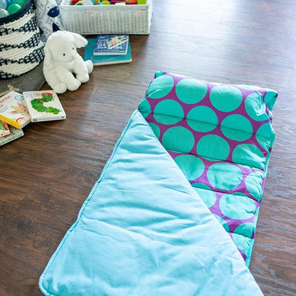 Wildkin Original Nap Mat with Reusable Pillow for Boys & Girls, Perfect for Elementary Daycare Sleepovers, Features Hook & Loop Fastener, Cotton Blend Materials Nap Mat for Kids