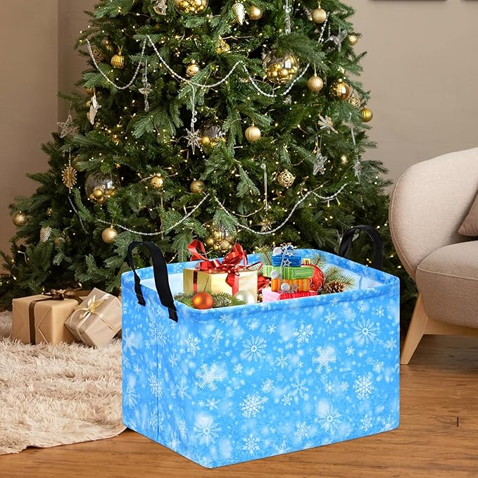 MAIZMZ Snow Storage Basket,Kids Storage Bins Closet Organizer Cube Collapsible Nursery Hamper Waterproof Clothes Toy Bin Book Shelf Party Decor