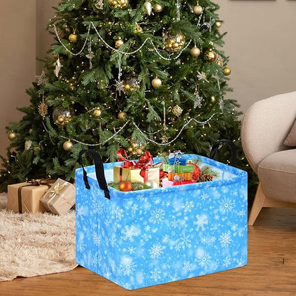 MAIZMZ Snow Storage Basket,Kids Storage Bins Closet Organizer Cube Collapsible Nursery Hamper Waterproof Clothes Toy Bin Book Shelf Party Decor