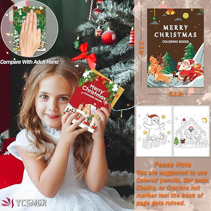 48 Pack Christmas Coloring Books for Kids Girls Boys, Xmas Holiday Party Favors Gifts Bulk Coloring Books, Xmas Stockings Goodie Bags Stuffer Filler Fun Holiday Party Supplies