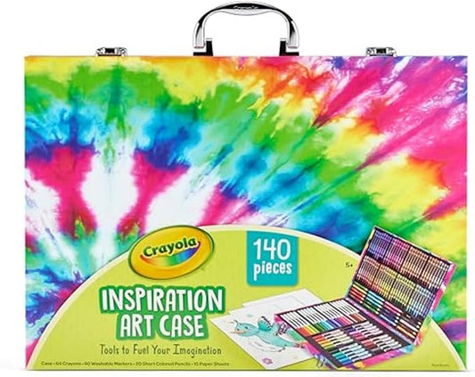 Crayola Inspiration Art Case Coloring Set - Tie-Dye (140ct), Art Set For Kids, Kids Art Supplies, Easter Basket Stuffer, Gift for Girls & Boys, Ages 5+ [Amazon Exclusive]