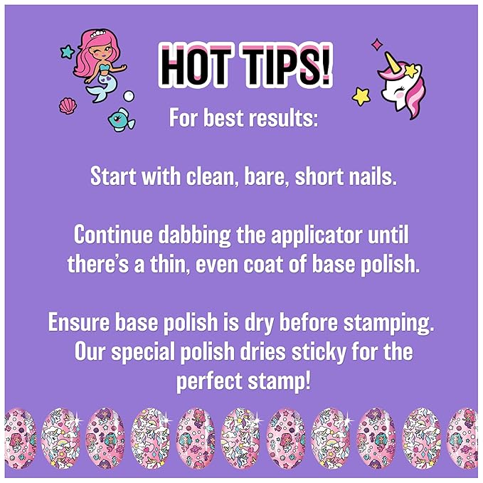 Cool Maker, GO GLAM Nail Kit Refill with Unicorn & Mermaid Designs, Style 80 Nails, Arts and Crafts Kids Toys for Girls Ages 7 and up