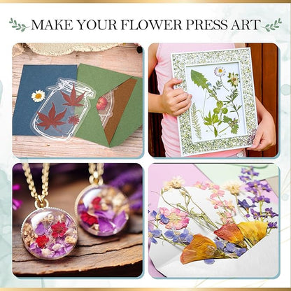 Aboofx Flower Press Kit, Craft Kits 15.7" x 11.8" 6 Layers Wooden Flower Pressing Kit for Crafts Pressed Flowers and Plant for DIY Art, Preservation for Bookmark Frame Wedding Drying Kits