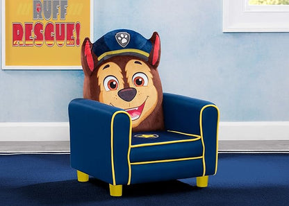 Delta Children Figural Upholstered Kids Chair, Nick Jr. PAW Patrol Chase,Wood, Blue