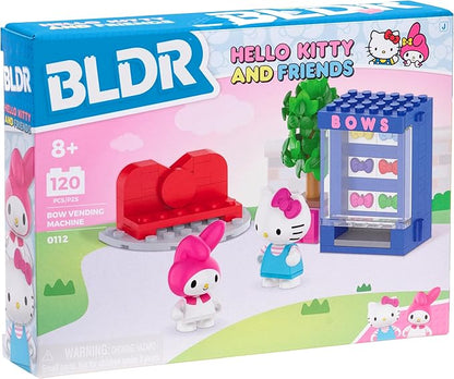 BLDR Hello Kitty and Friends Bow Vending Machine Building Set 0112 with Hello Kitty and My Melody Minifigures - Gift for Kids and Sanrio Fans Ages 8+