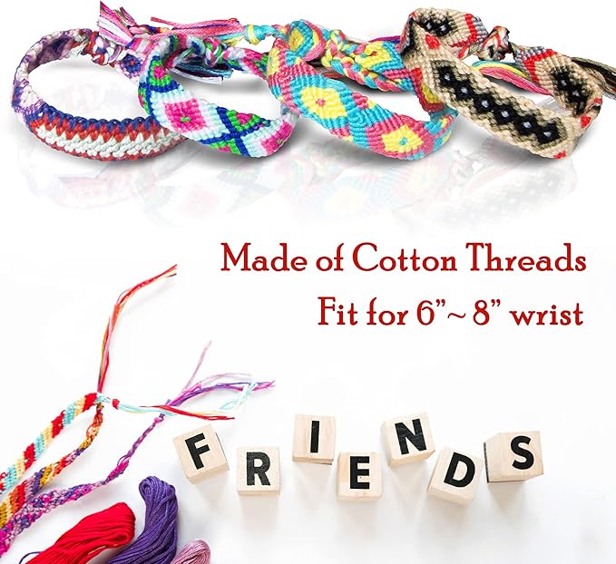 Novelty Place 10 Pcs Woven Bracelet Bulk for Women & Girls - Nepal Style Friendship Bracelets Handmade Braided Rope Wrist String Chain (Random Colors & Patterns)