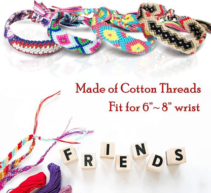 Novelty Place 10 Pcs Woven Bracelet Bulk for Women & Girls - Nepal Style Friendship Bracelets Handmade Braided Rope Wrist String Chain (Random Colors & Patterns)