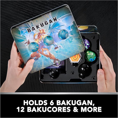 Bakugan Legends, Baku-tin, Gargonoid X Webam (Exclusive, Mystery Core, 2 Gate Cards, 4 Baku-Cores, Collectible Action Figures, Ages 6 and Up