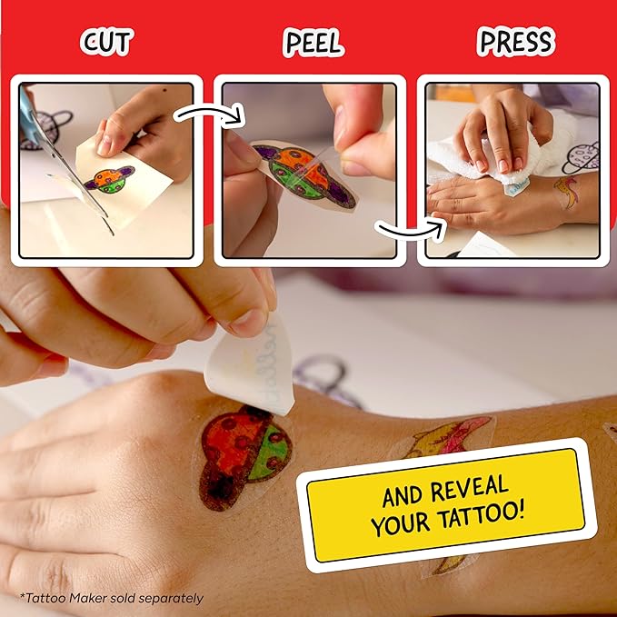 Hello Blink Temporary Tattoo Refill Markers - 20 Count - Compatible with Hello Blink Tattoo Maker - Bold Colors for DIY Body Art - Kids Craft Ages 8+