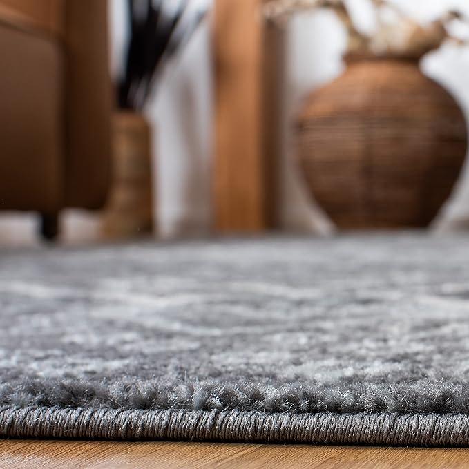 SAFAVIEH Amsterdam Collection Runner Rug - 2'3" x 12', Dark Grey & Light Grey, Moroccan Boho Design, Non-Shedding & Easy Care, Ideal for High Traffic Areas in Living Room, Bedroom (AMS108J)