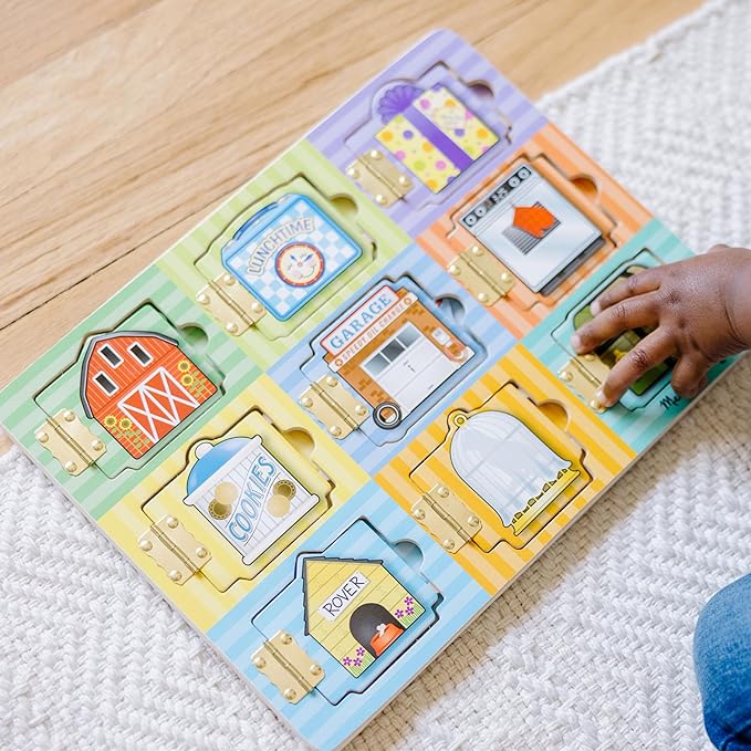 Melissa & Doug Hide and Seek Wooden Activity Board With Wooden Magnets