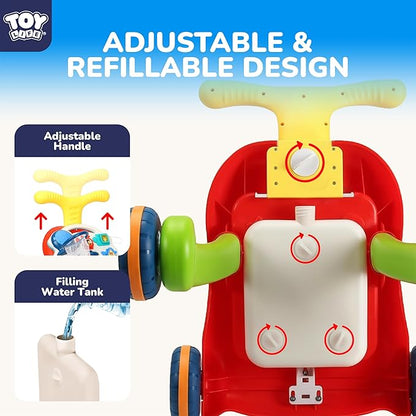 TOY Life 3 in 1 Baby Push Walker and Activity Center, Sit to Stand Walker for Babies 6-12 Months, Baby Walking Toys with Music Panel for Girls Boys, Toddlers Push Toys Gifts for Learning to Walk Red