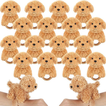 Ceenna 16 Pcs Valentine's Day Puppy Stuffed Animal Slap Bracelets Cute Puppy Slap Bracelets 8.66 Inch Adorable Puppy Slap Wrist Bracelets Bulk for Birthday Party Gifts Favors Goodie Bag Fillers